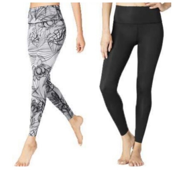 Beyond Yoga flip it and reverse it reversible leggings S black lotus - Picture 1 of 11